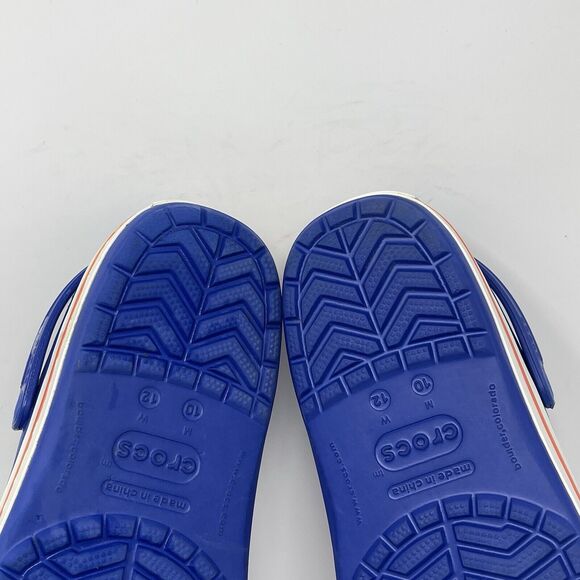 Crocs Crocband Denver Broncos Clogs Sandals Mens 10 Womens 12 Blue Orange Unisex - Picture 13 of 14